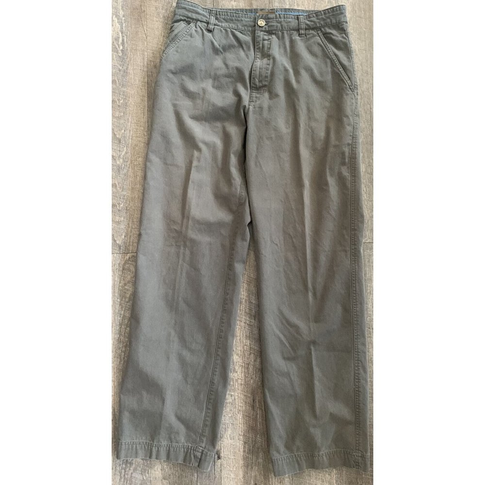 field gear mens Dark Gray khaki relaxed fit casual pants size 34X34 EUC